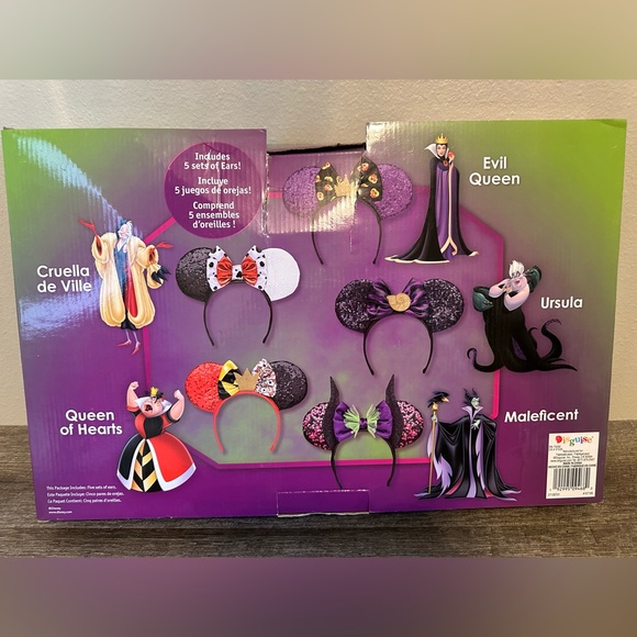 New Disney 100 Mouse Ears VILLAINS Headband 5 Pk Ursula Queen Maleficent Cruella - Picture 4 of 4